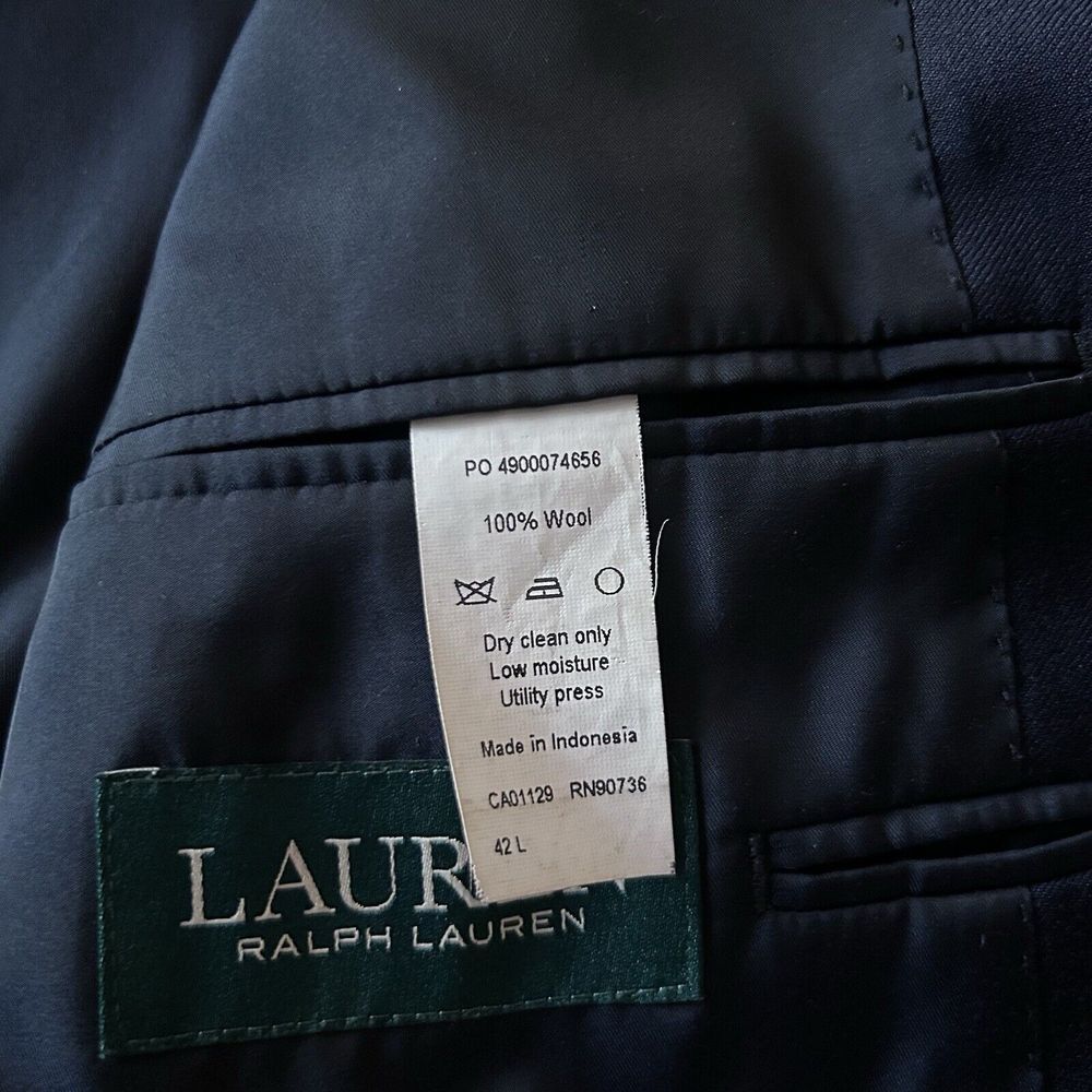 Lauren Ralph Lauren Blazer Men's 42L Gold Button Navy Sport Coat Wool Jacket - Picture 5 of 8